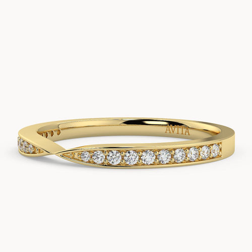 Diamond Pinch Wedding Ring | YELLOW
