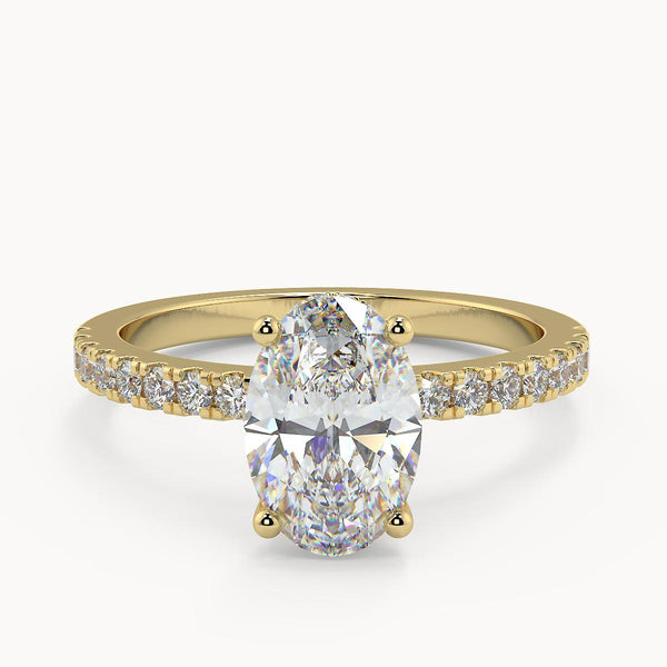 Roxanne Hidden Halo Oval Yellow Gold