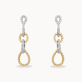 Two-tone Diamond Chain Earrings