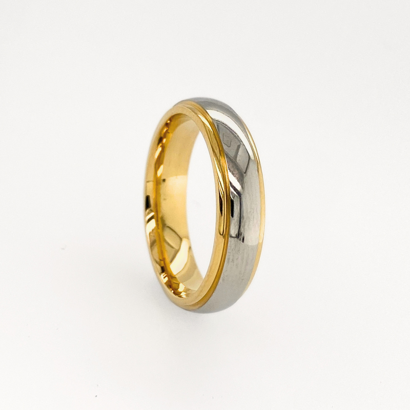 Mens two 2025 tone wedding ring