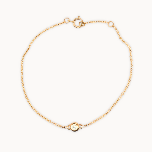 Gold Solitaire Diamond Dot Bracelet