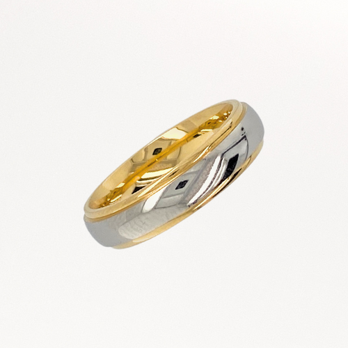 Mens Two-tone 5mm Wedding Ring