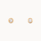 Gold Rub-over Diamond Studs