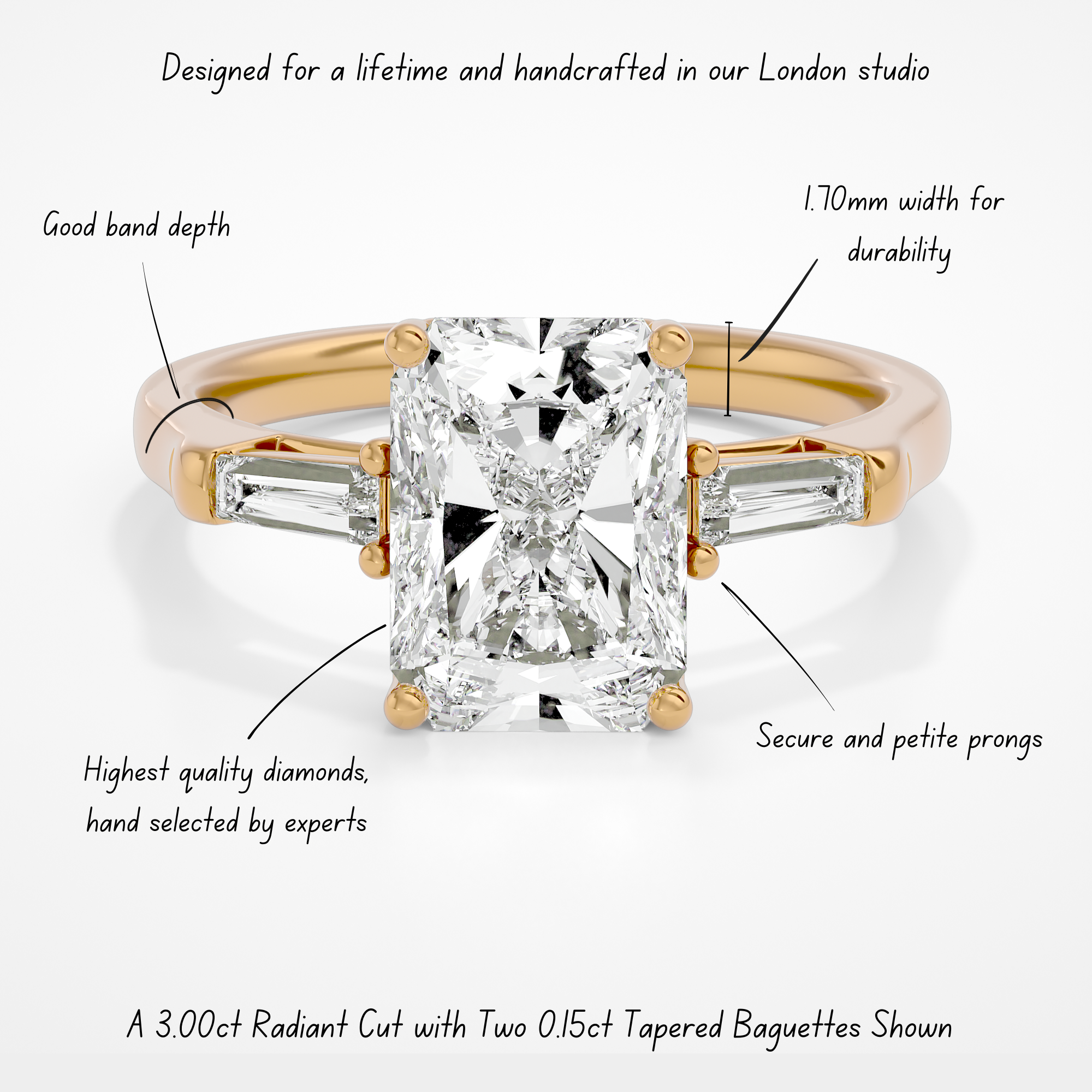 Oriella Radiant with baguette sides