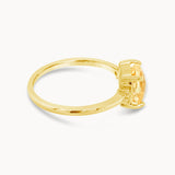 Citrine & Diamond Trilogy Ring