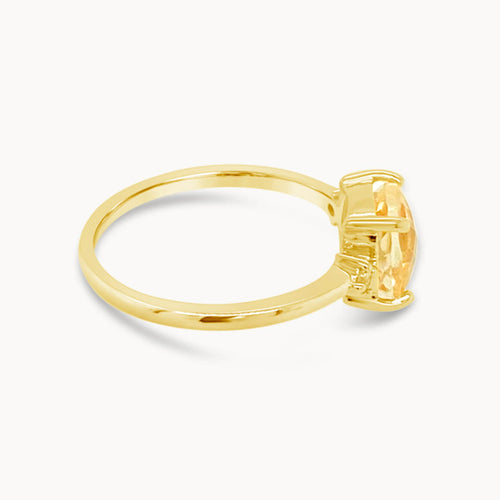 Citrine & Diamond Trilogy Ring