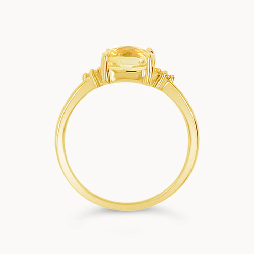 Citrine & Diamond Trilogy Ring