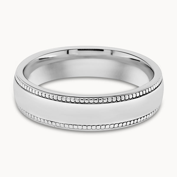 Mens Millgrain Detail Court Ring