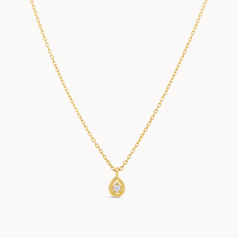 Dew Drop Diamond Necklace - Yellow Gold