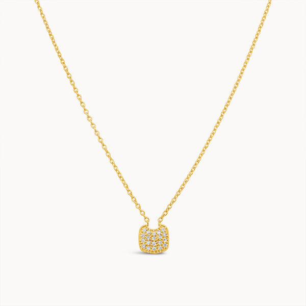 Diamond Handbag Necklace - Yellow Gold