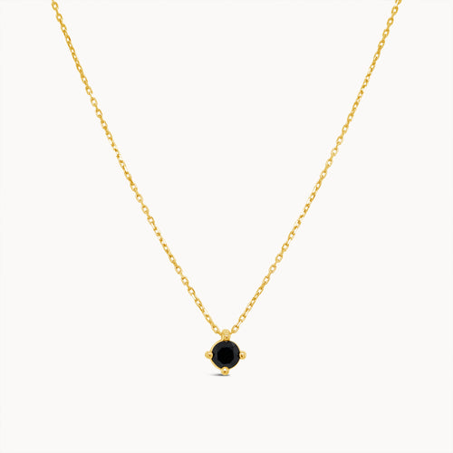 Black Diamond Necklace - Yellow Gold