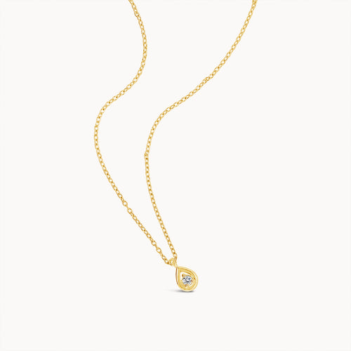 Dew Drop Diamond Necklace - Yellow Gold