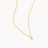 Dainty Diamond Baguette Necklace - Yellow Gold