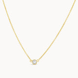 Bezel Set Diamond Necklace - Yellow Gold