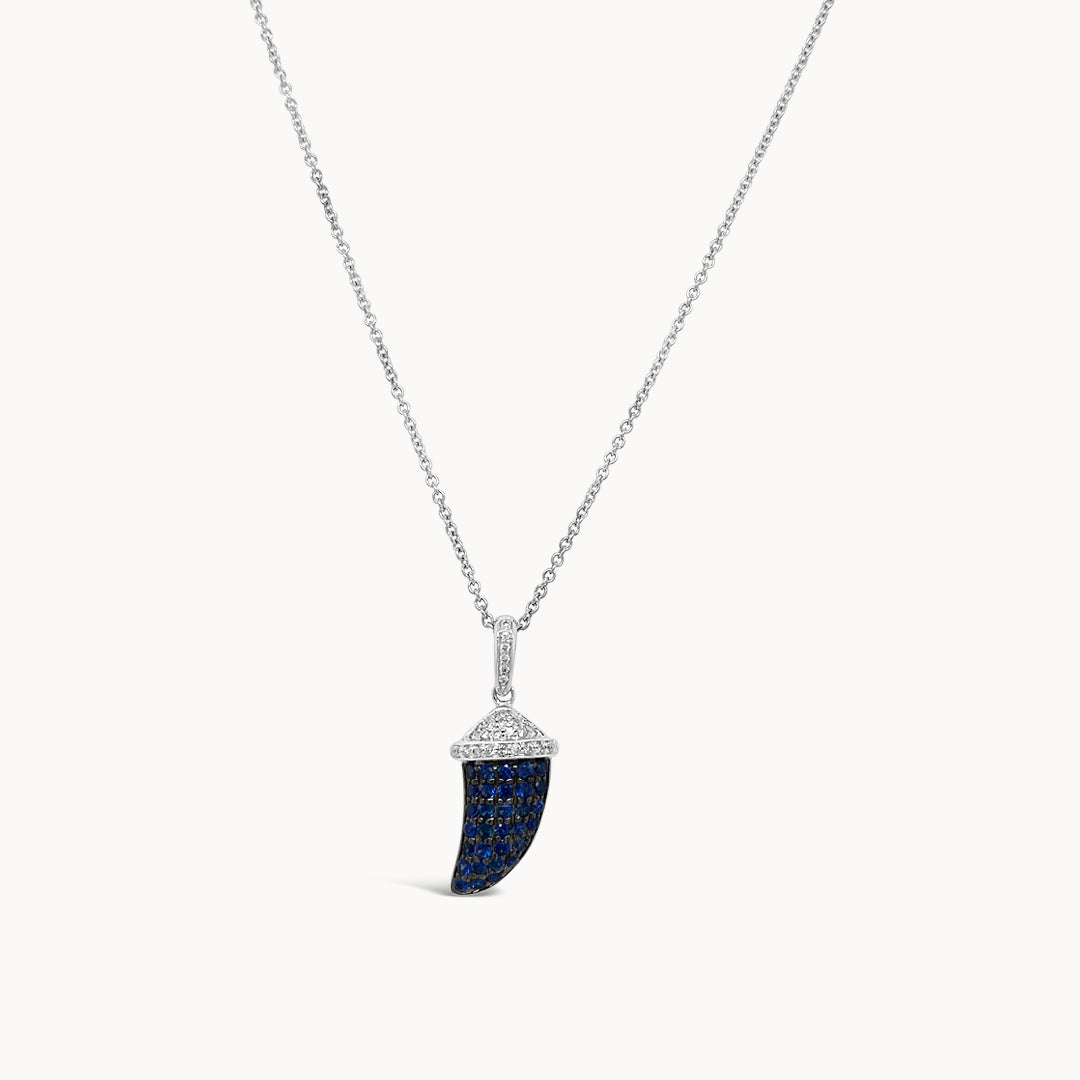 Sapphire & Diamond Horn Necklace