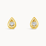 Dew Drop Diamond Studs - Yellow Gold