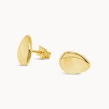 Pebble Studs - Yellow Gold