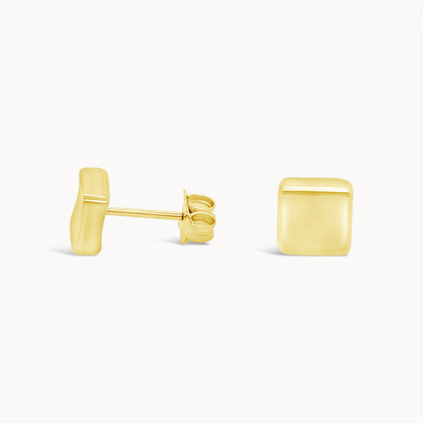 Square Studs - Yellow Gold