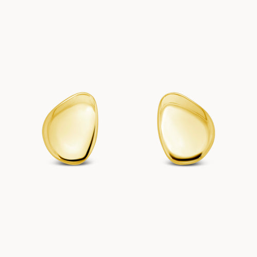 Pebble Studs - Yellow Gold