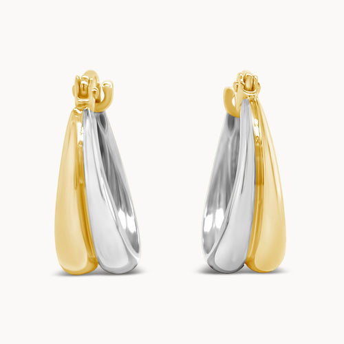 Two-Tone Double Hoop Earrings