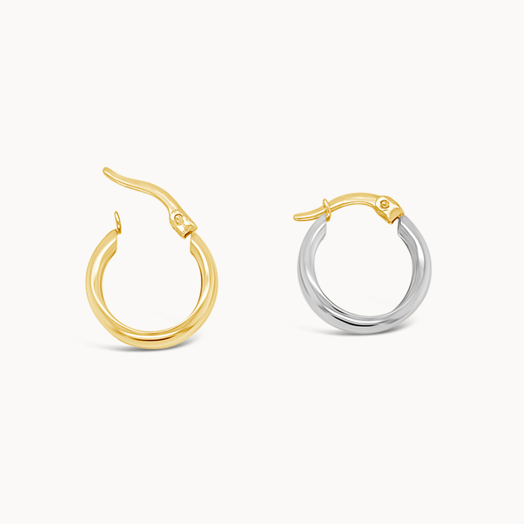 Two-Tone Double Hoop Earrings