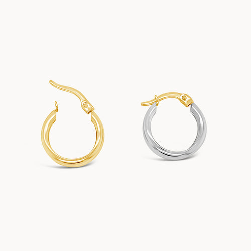 Two-Tone Double Hoop Earrings