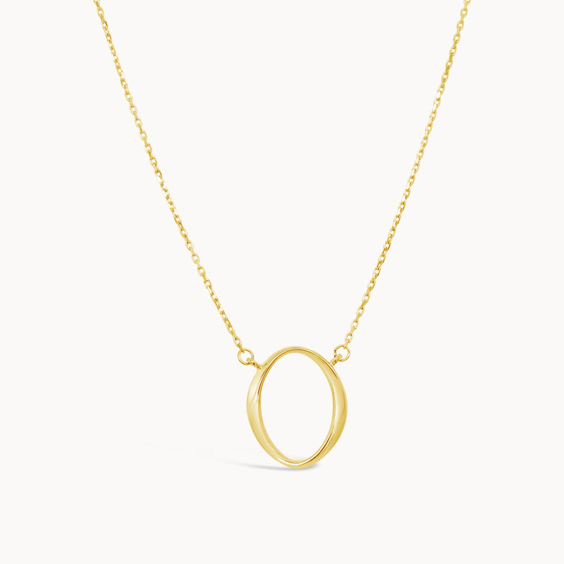 Oval Open Twist Necklace - Yellow Gold
