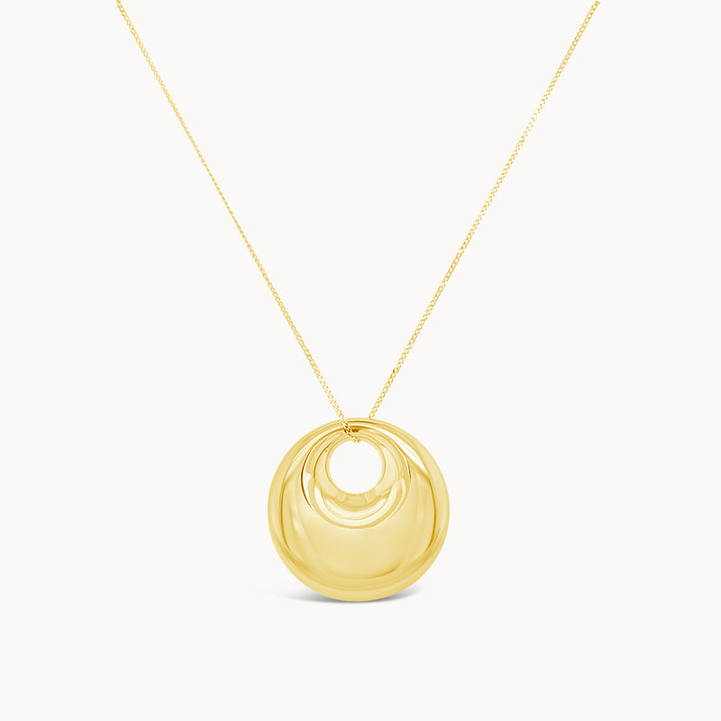 Organic Disk Necklace -Yellow Gold