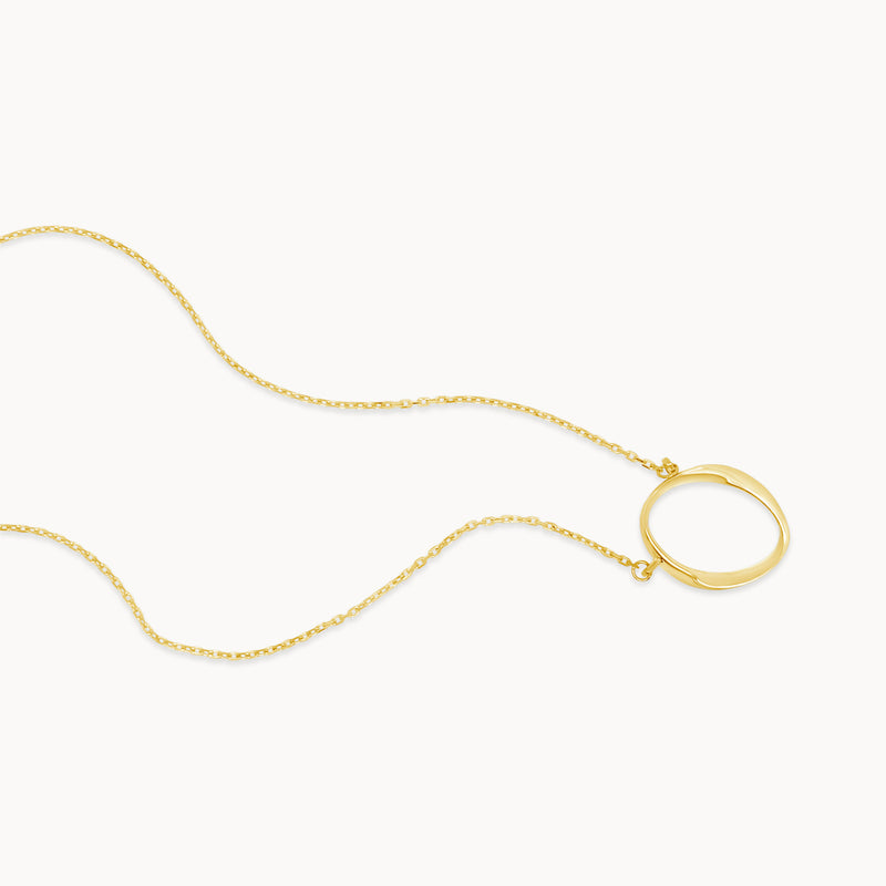 Oval Open Twist Necklace - Yellow Gold