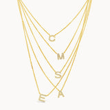 Diamond Initial Necklace - Yellow Gold