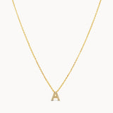 Diamond Initial Necklace - Yellow Gold