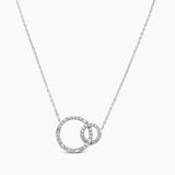 Diamond Linked Circles Necklace - White Gold