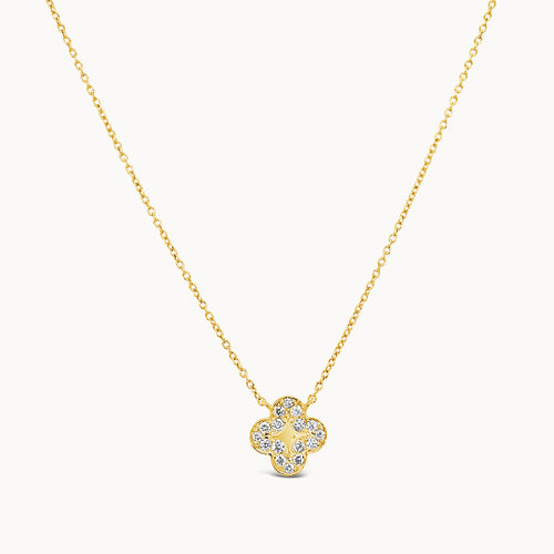 Diamond Celestial Clover Necklace - Yellow Gold