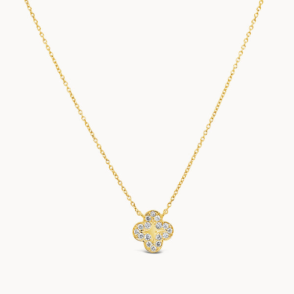 Diamond Celestial Clover Necklace - Yellow Gold