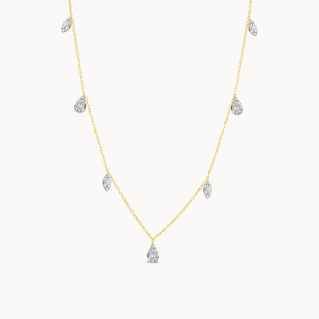 Fancy Diamond Multi-Drop Necklace - Yellow Gold – Avita Jewellery