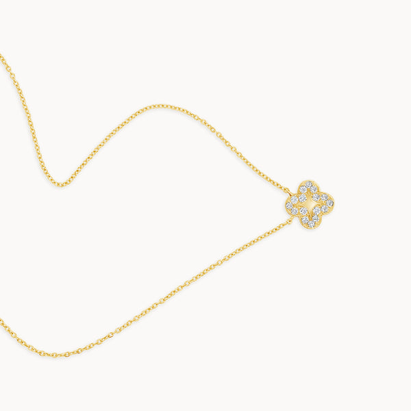 Diamond Celestial Clover Necklace - Yellow Gold