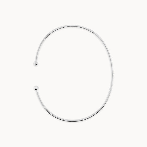 Dainty Diamond Bangle - White Gold