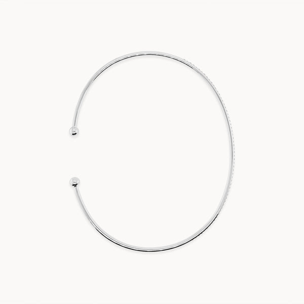 Dainty Diamond Bangle - White Gold