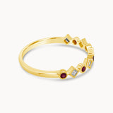 Diamond & Ruby Ring - Yellow gold