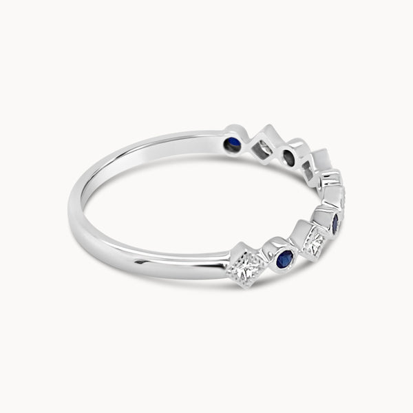 Sapphire & Diamond Ring - White Gold