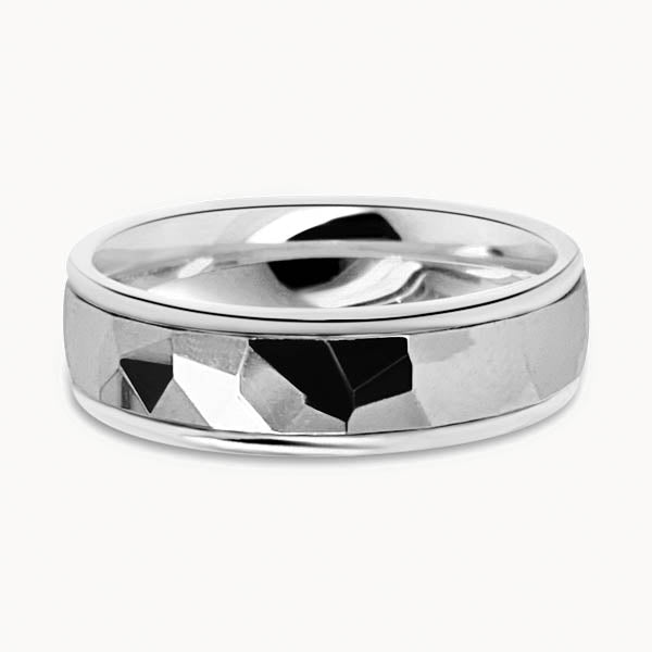 Mens Faceted Court Ring