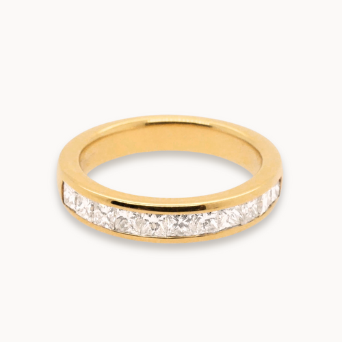 Diamond Channel Ring Yellow Gold