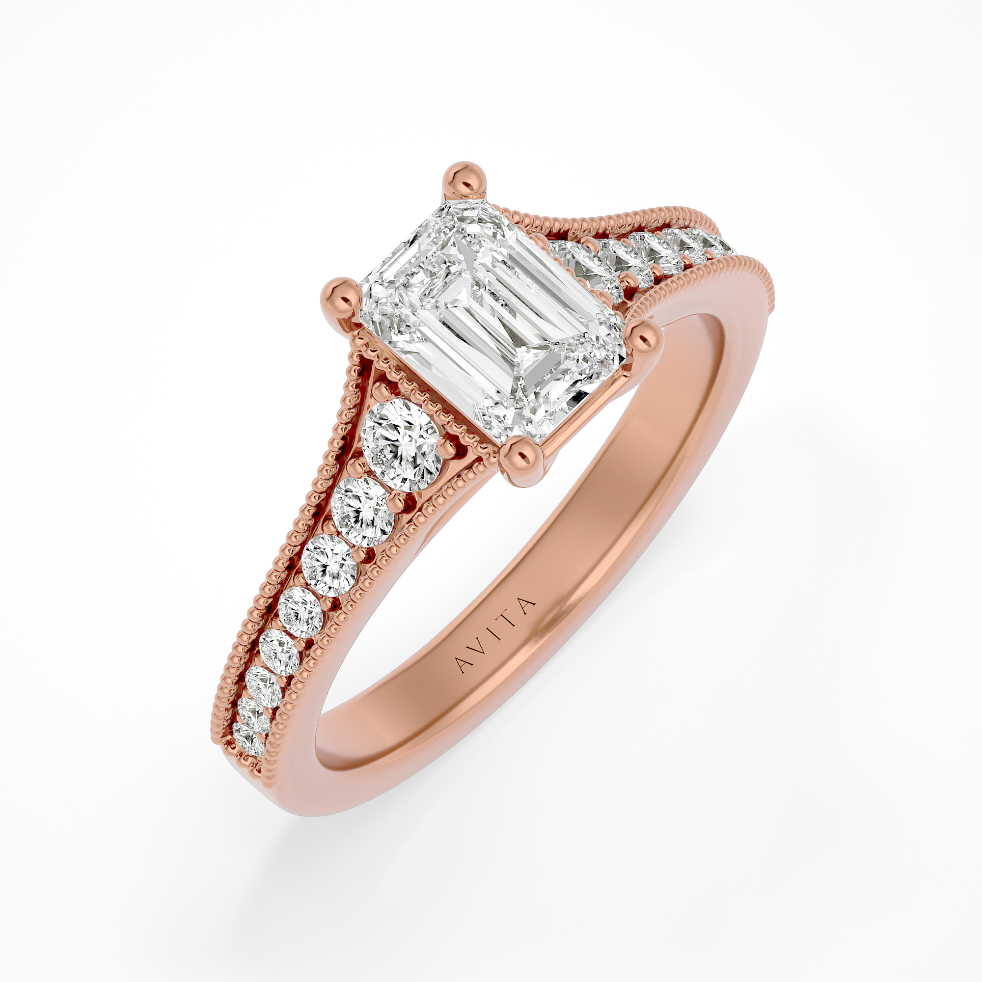 Trinity Emerald | Rose Gold