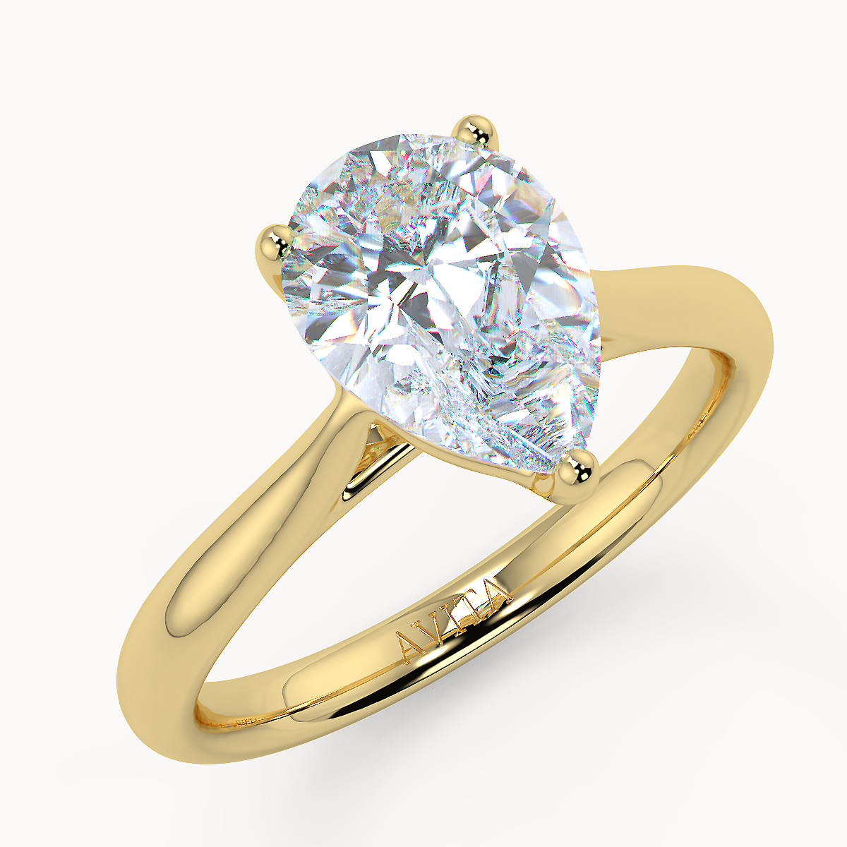 Denia Pear | Yellow Gold