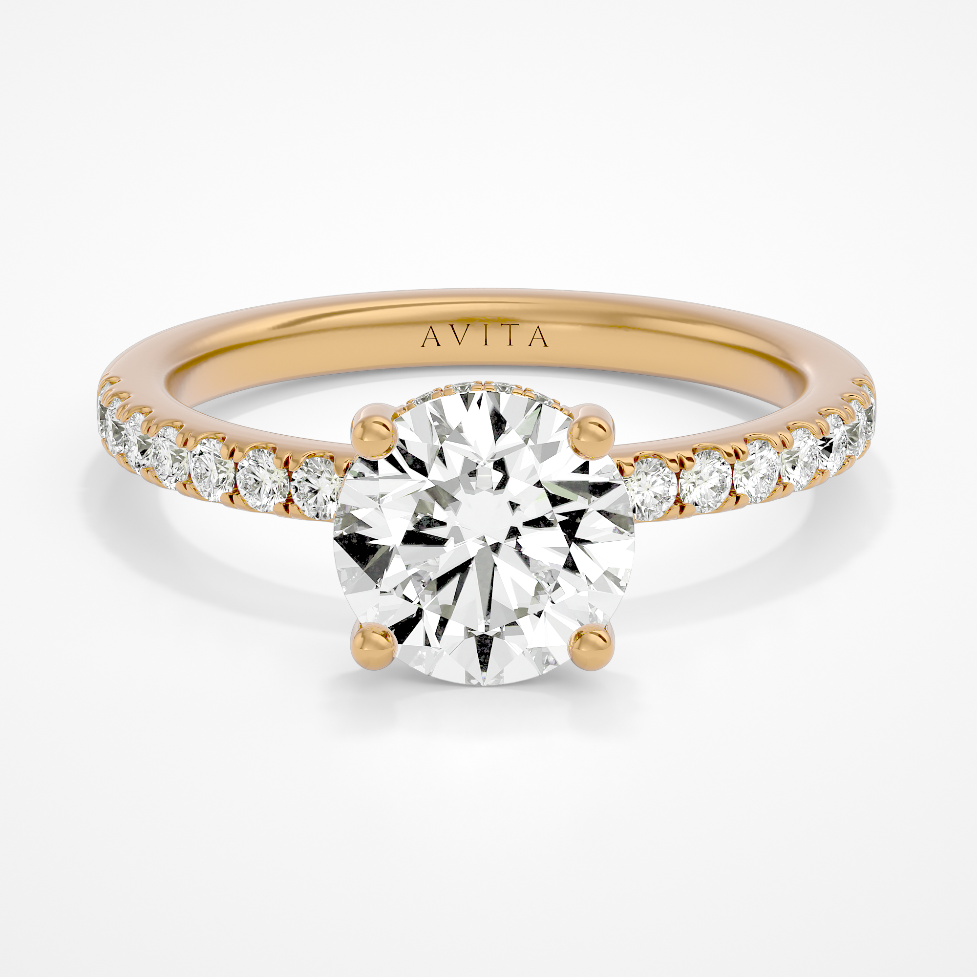 Roxanne Hidden Halo Round Lab | Yellow