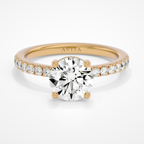 Roxanne Hidden Halo Round Yellow Gold