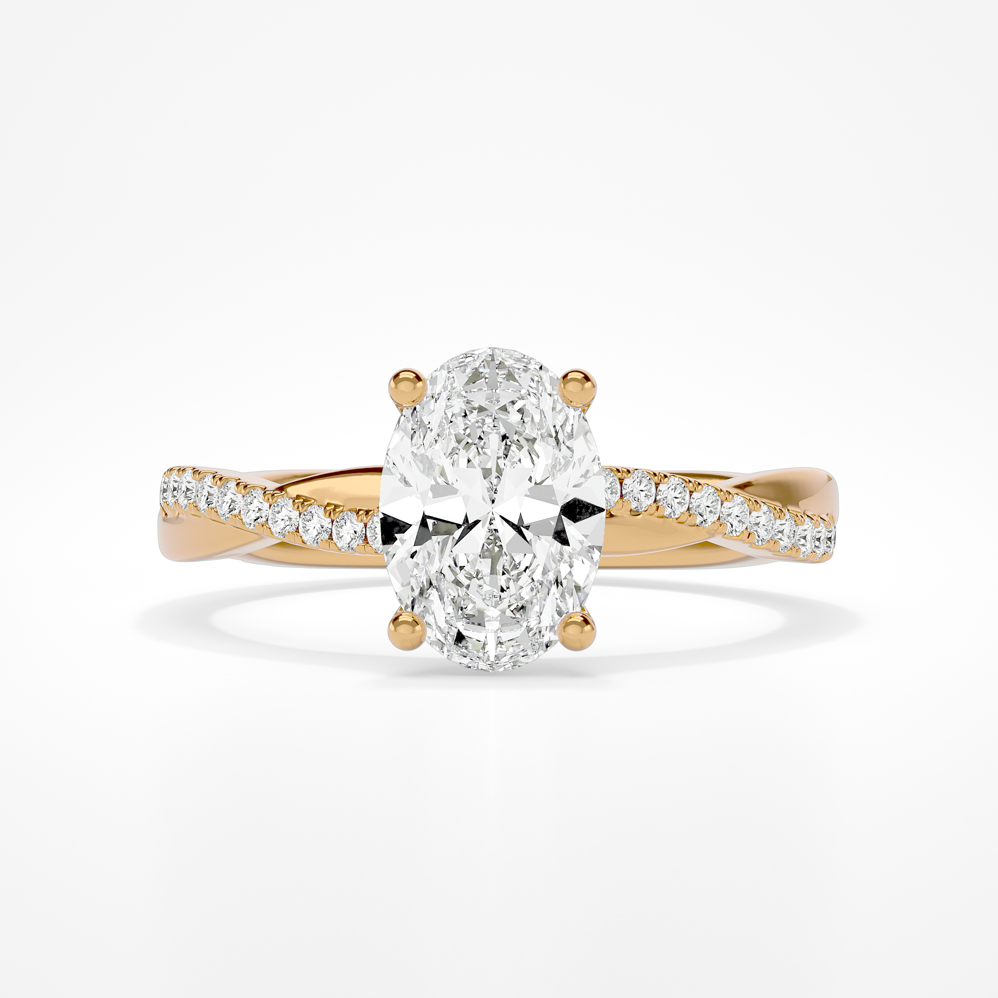 Daisy Oval Lab Yellow Gold