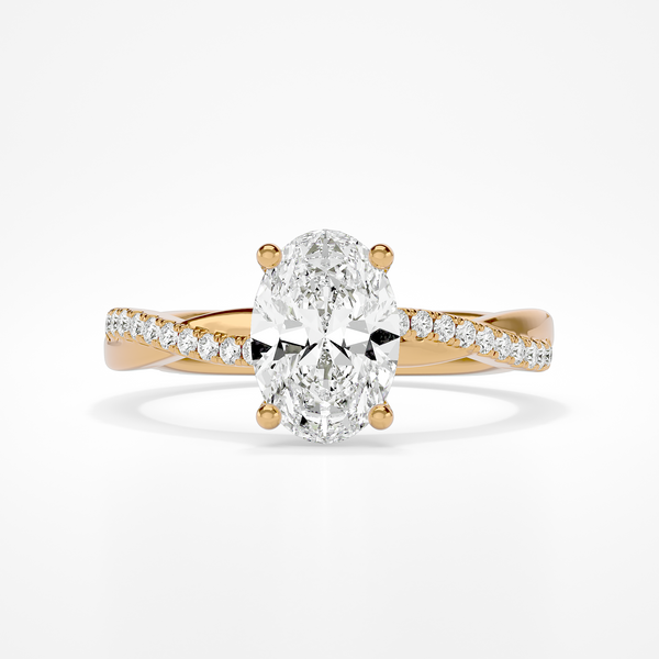 Daisy Oval Lab Yellow Gold
