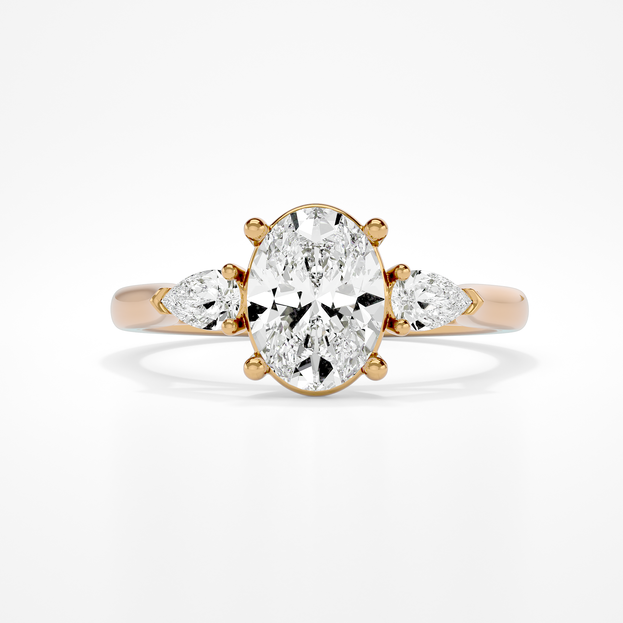 Cassina Oval Lab Yellow Gold