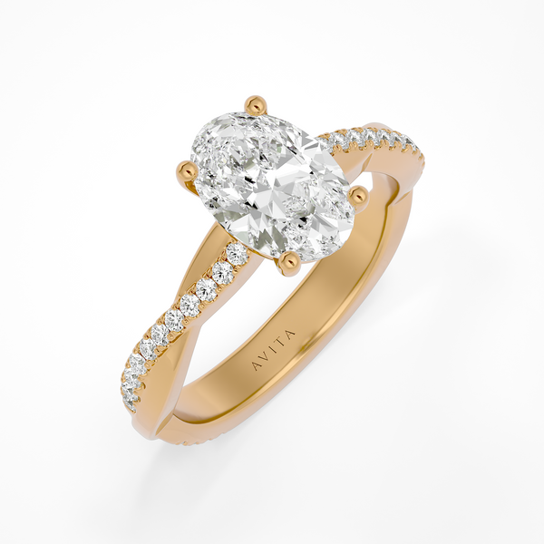 Daisy Oval Lab Yellow Gold
